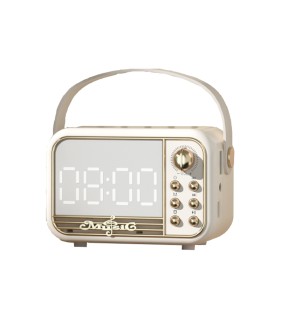 Bluetooth Speaker with Alarm Clock Handsfree, Supports Radio Listening Mobile Phone Connection Tf Card Insertion Playback Clock